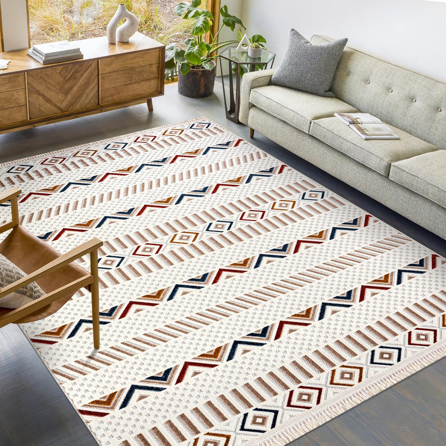 Ljuva Home Area Rug for Living Room, Bedroom & Hallway – Soft & Durable Low Pile Area Rugs – Bohemian, Aztec & Boho Style – Pet & Kid-Friendly, Ideal for High-Traffic Areas (Copy)