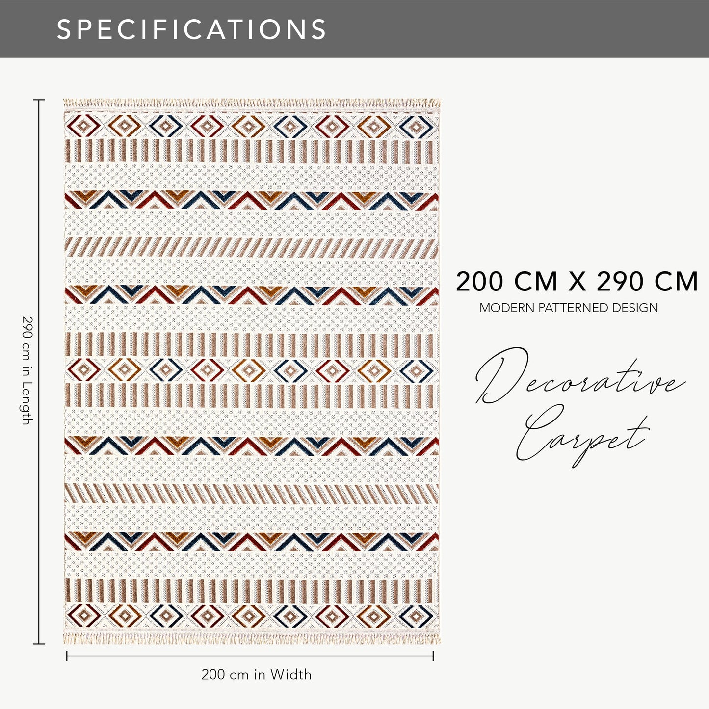 Ljuva Home Area Rug for Living Room, Bedroom & Hallway – Soft & Durable Low Pile Area Rugs – Bohemian, Aztec & Boho Style – Pet & Kid-Friendly, Ideal for High-Traffic Areas (Copy)