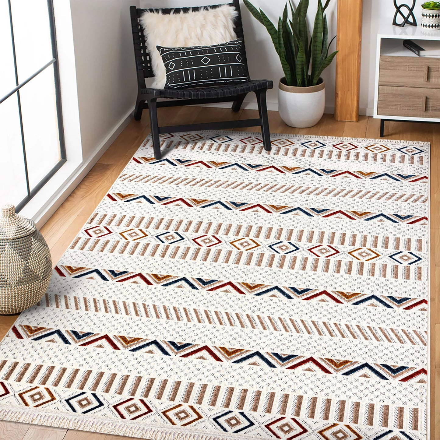 Ljuva Home Area Rug for Living Room, Bedroom & Hallway – Soft & Durable Low Pile Area Rugs – Bohemian, Aztec & Boho Style – Pet & Kid-Friendly, Ideal for High-Traffic Areas (Copy)