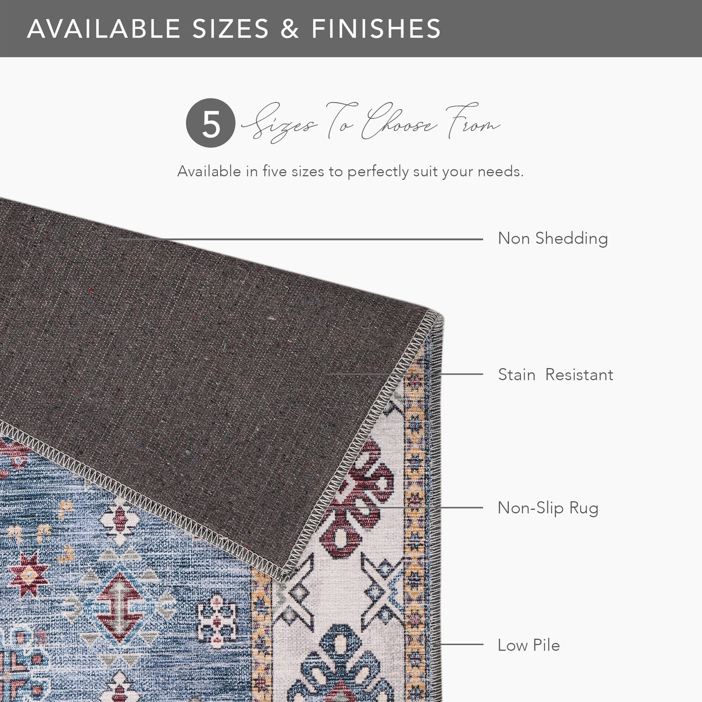 Ljuva Home - Tribal Multicolor Geometric Washable Rug, Design NL1016