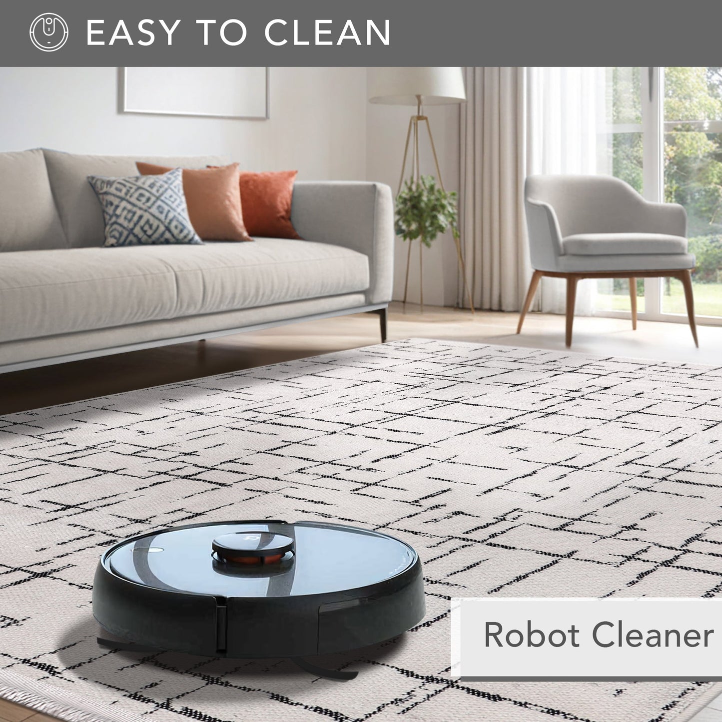 Ljuva Home Machine Washable Rug NT201 – WHITE Soft Chenille