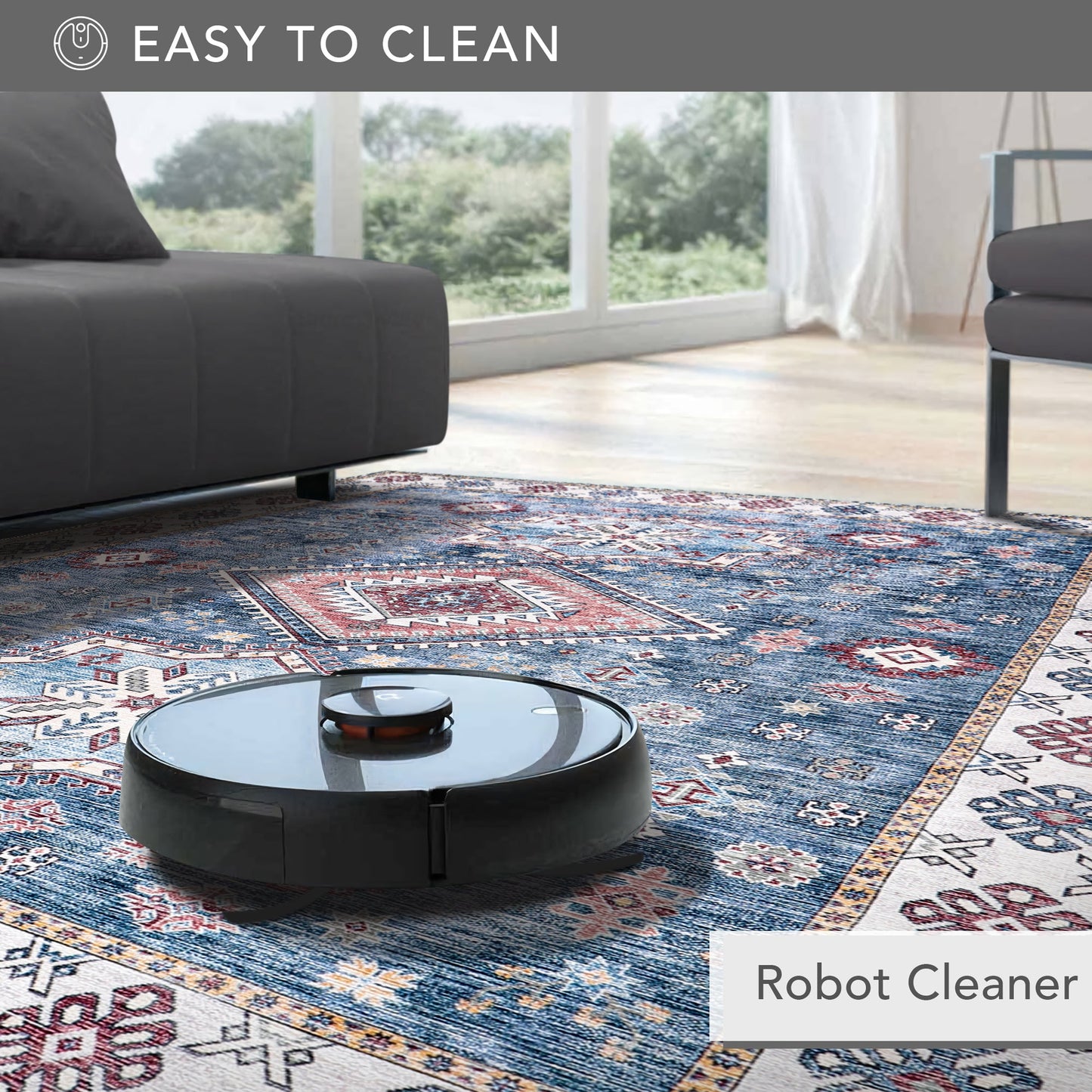 Ljuva Home - Tribal Multicolor Geometric Washable Rug, Design NL1016