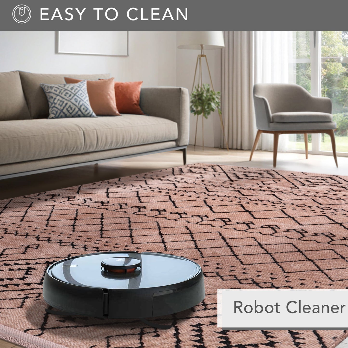 Ljuva Home Machine Washable Rug RW1801 – BROWN Soft Chenille