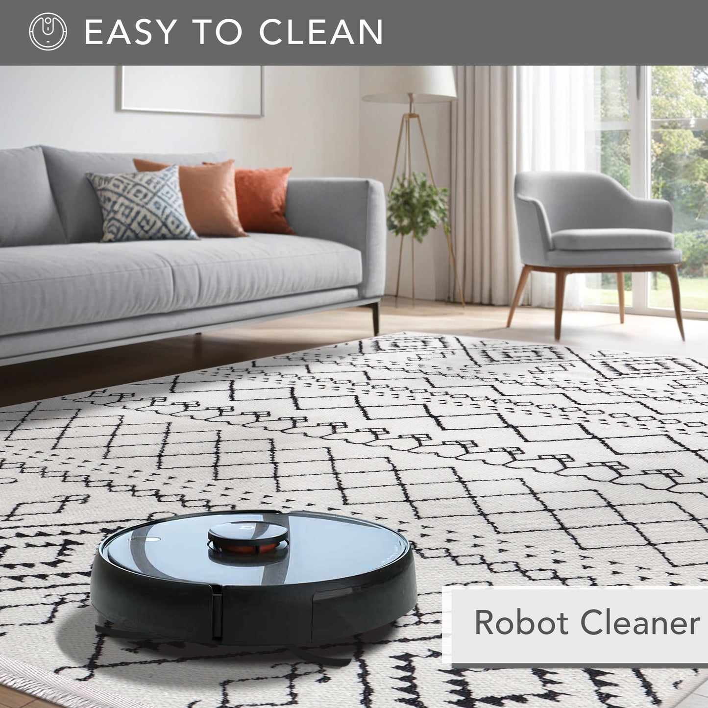 Ljuva Home Machine Washable Rug RW1801 – WHITE Soft Chenille