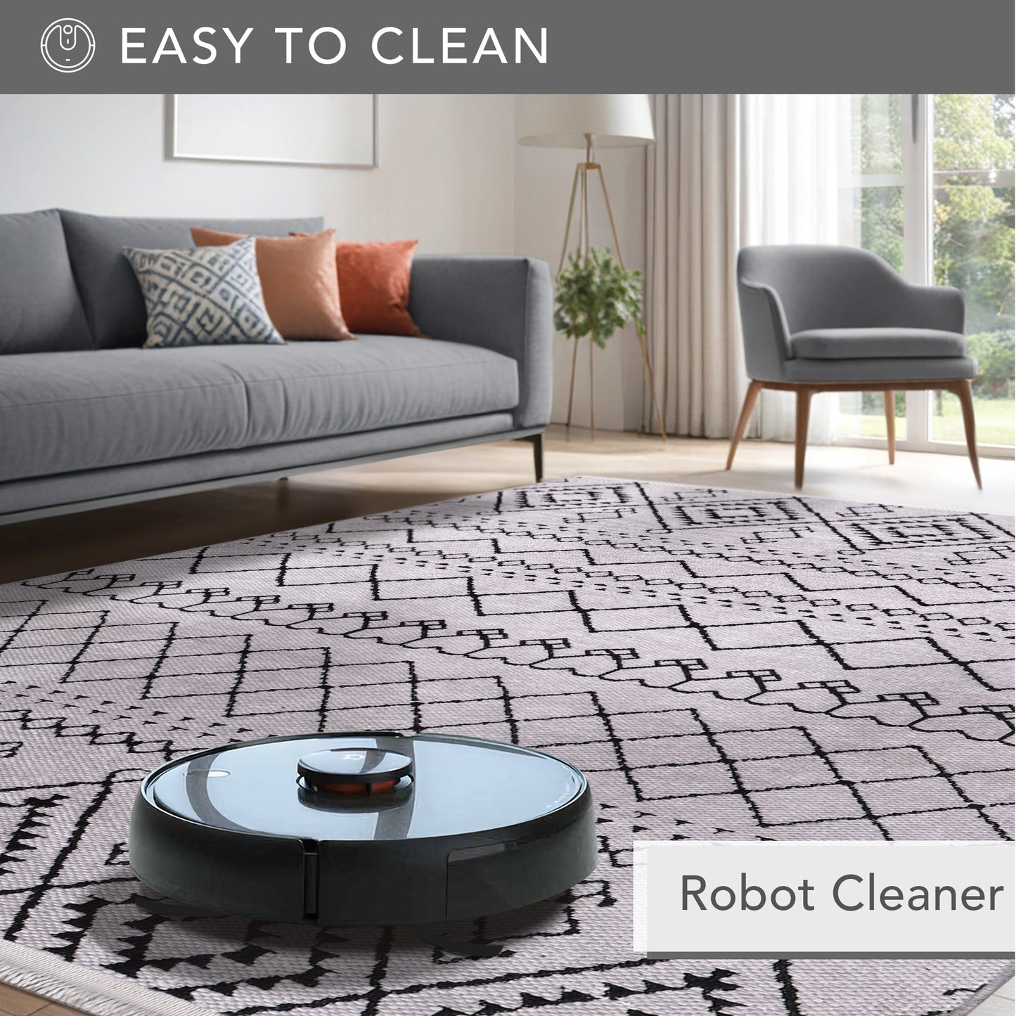 Ljuva Home Machine Washable Rug RW1801 – GRAY Soft Chenille