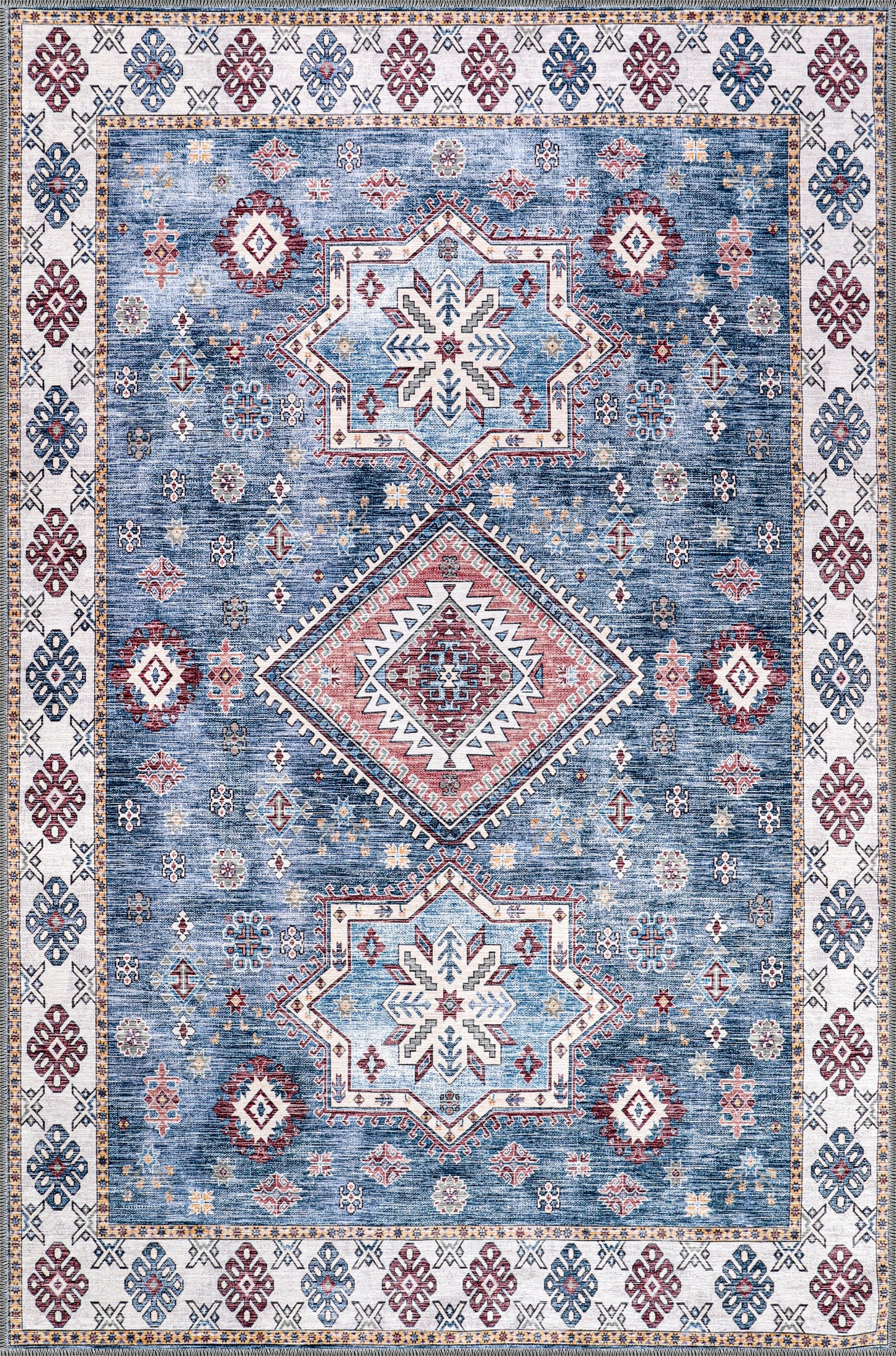 Ljuva Home - Tribal Multicolor Geometric Washable Rug, Design NL1016