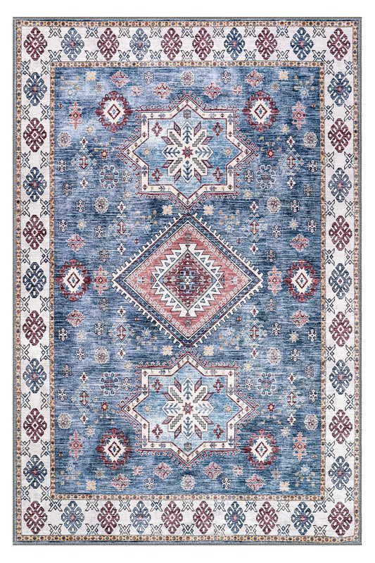 Ljuva Home - Tribal Multicolor Geometric Washable Rug, Design NL1016