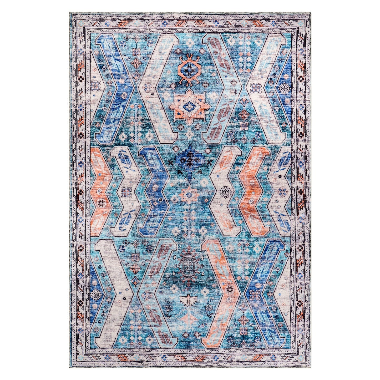 Ljuva Home Ð Kilim Red Medallion Washable Rug Ð Design NL1015